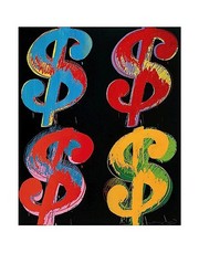 "$4, 1982 (blue, red, orange, yellow)" - Art Print by Andy Warhol | Movie Poster Prints from Posterazzi