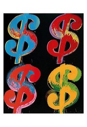 "$4, 1982 (blue, red, orange, yellow)" - Art Print by Andy Warhol | Movie Poster Prints from Posterazzi