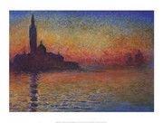 "San Giorgio Maggiore at Twilight (or Dusk in Venice), c.1908" - Art Print by Claude Monet | Movie Poster Prints from Posterazzi