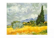 "Field of Wheat with Cypresses, c.1889" - Art Print by Vincent Van Gogh | Movie Poster Prints from Posterazzi