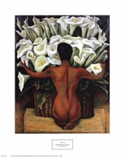 Nude with Calla Lilies - Art Print by Diego Rivera | Movie Poster Prints from Posterazzi