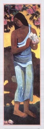 Tahitian Woman with Blossom - Art Print by Paul Gauguin | Movie Poster Prints from Posterazzi