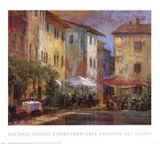 Courtyard Cafe - Art Print by Michael Longo | Movie Poster Prints from Posterazzi