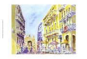 "Street Scene, Puerto Rico" - Art Print by J. Presley | Movie Poster Prints from Posterazzi