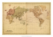"Map of the World, c.1800's (mercator projection)" - Art Print by  Vision studio | Movie Poster Prints from Posterazzi
