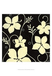 Black with Cream Flowers - Art Print by Norman Wyatt | Movie Poster Prints from Posterazzi