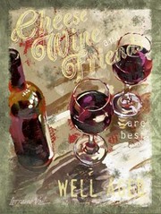 "Cheese, Wine and Friends" - Art Print by Lorraine Vail | Movie Poster Prints from Posterazzi