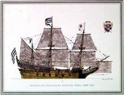 "Prussian Frigate, Red" - Art Print by Hans A. Muth | Movie Poster Prints from Posterazzi