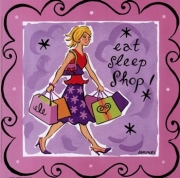 Girl Talk-Shopping - Art Print by Jennifer Brinley | Movie Poster Prints from Posterazzi