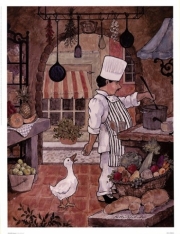 Chef With Goose - Art Print by Betty Whiteaker | Movie Poster Prints from Posterazzi
