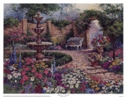 Barbara Mock Tranquil Garden 17.00 x 13.00 Poster Print