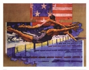 Michael C. Dudash Olympic Swimmers 28.00 x 22.00 Poster Print