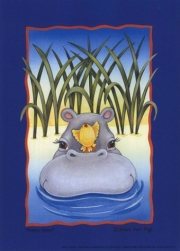 Happy Hippo - Art Print by Michelle Lash- Ruff | Movie Poster Prints from Posterazzi