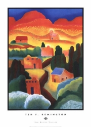 New Mexico Village - Art Print by Ted F. Remington | Movie Poster Prints from Posterazzi