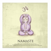 Elephant Yoga, Namaste Pose - Art Print | Poster Prints from Posterazzi