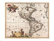 1658 Visscher Map of North America and South America 1658 - Art Print | Poster Prints from Posterazzi