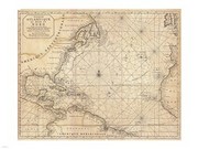 1683 Mortier Map of North America, the West Indies, and the Atlantic Ocean - Art Print by Unknown | Poster Prints from Posterazzi