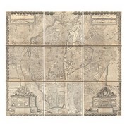 1652 Gomboust 9 Panel Map of Paris, France - Art Print | Poster Prints from Posterazzi