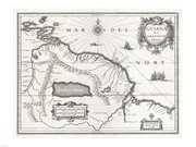 1635 Blaeu Map Guiana, Venezuela, and El Dorado - Art Print | Poster Prints from Posterazzi