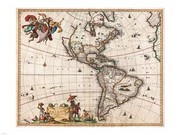 1658 Visscher Map of North America and South America - Art Print | Poster Prints from Posterazzi