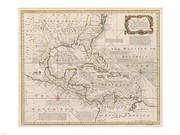 1720 Map of the West Indies Poster Print