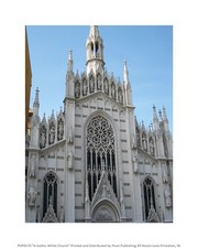 A Gothic White Church 8.00 x 10.00 Poster Print