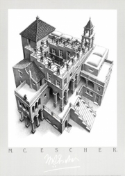 Ascending and Descending - Art Print by M.C. Escher | Movie Poster Prints from Posterazzi