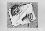 Drawing Hands - Art Print by M.C. Escher | Movie Poster Prints from Posterazzi