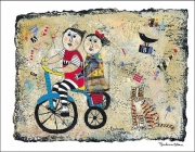 Bicycle Built for Two - Art Print by Barbara Olsen | Movie Poster Prints from Posterazzi
