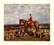 Stanley Barker and the Pytchley Hounds - Art Print by Sir Alfred J. Munnings | Movie Poster Prints from Posterazzi