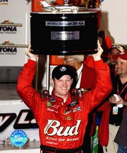 "Dale Earnhardt, Jr. holding 2004 Daytona 500 trophy" - Art Print | Movie Poster Prints from Posterazzi
