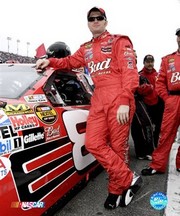 "Dale Earnhardt, Jr. standing next to car, full portrait wearing sunglasses" - Art Print | Movie Poster Prints from Posterazzi