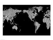 Close-up of a world map 24.00 x 18.00 Poster Print