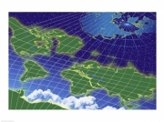 Close-up of a world map 24.00 x 18.00 Poster Print
