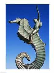 Sea horse statue Poster Print