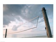 Volleyball net on the beach - Art Print | Poster Prints from Posterazzi