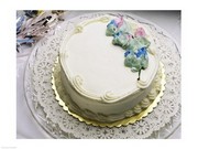 Close-up of a cake on a tray 24.00 x 18.00 Poster Print