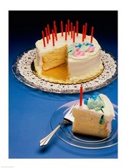 Close-up of candles on a birthday cake 18.00 x 24.00 Poster Print