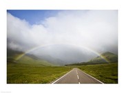 Scotland, Highland Region, Empty Road and Rainbow - Art Print | Poster Prints from Posterazzi