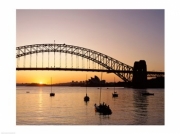 Sunrise over a bridge, Sydney Harbor Bridge, Sydney, Australia - Art Print | Poster Prints from Posterazzi