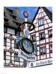 Beer Garden Sign Poster Print