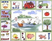 All Around the Barnyard - Ducks - Art Print by Serena Bowman | Movie Poster Prints from Posterazzi