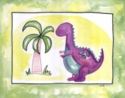 Lil Purple Dino - Art Print by Serena Bowman | Movie Poster Prints from Posterazzi