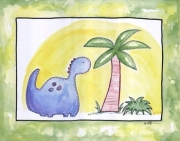 Lil Blue Dino - Art Print by Serena Bowman | Movie Poster Prints from Posterazzi