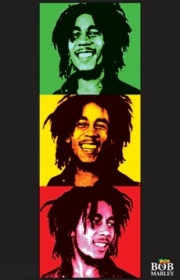 "Bob Marley (blacklight, triptych)" - Art Print | Movie Poster Prints from Posterazzi