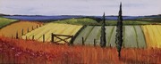 A Gate and Two Cypress - Art Print by Alicia Beachman | Movie Poster Prints from Posterazzi