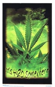 Marijuana - It's 4:20 Somewhere (blacklight) - Art Print | Movie Poster Prints from Posterazzi